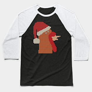 Ugly Christmas Sweater Knitted Thanksgiving Turkey Christmas Santa Hat Baseball T-Shirt